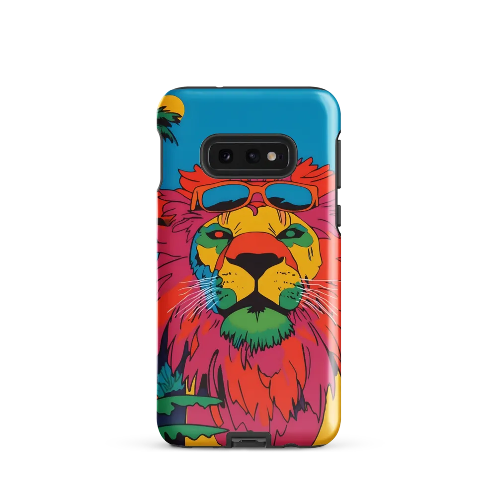 Lion with Sunglasses: A Vibrant Tropical Portrait