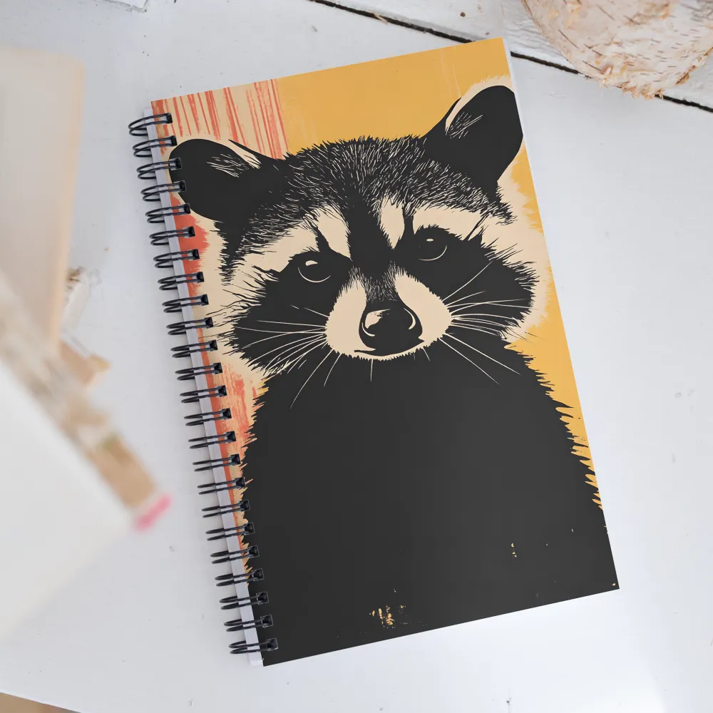 Whimsical Raccoon Portrait | Spiral Notebook