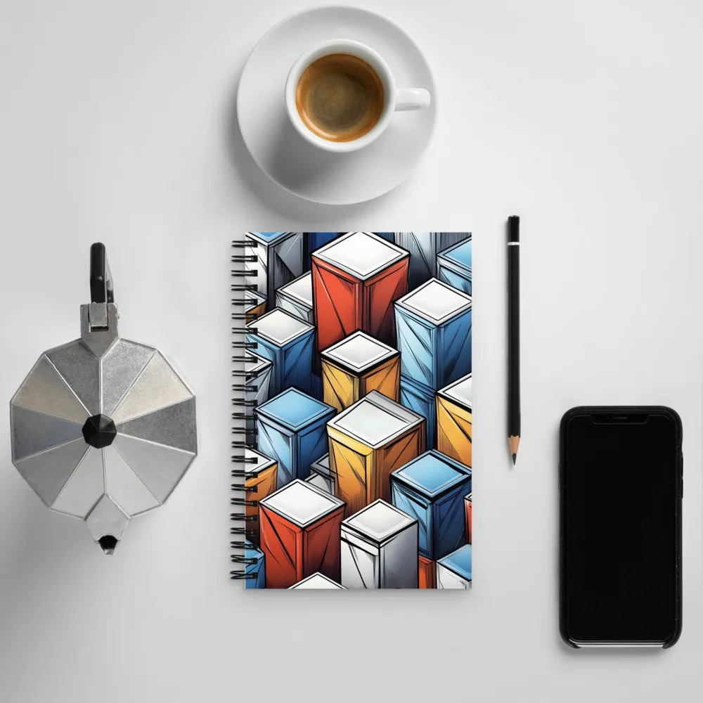 Geometry of Colorful Containers | Spiral Notebook