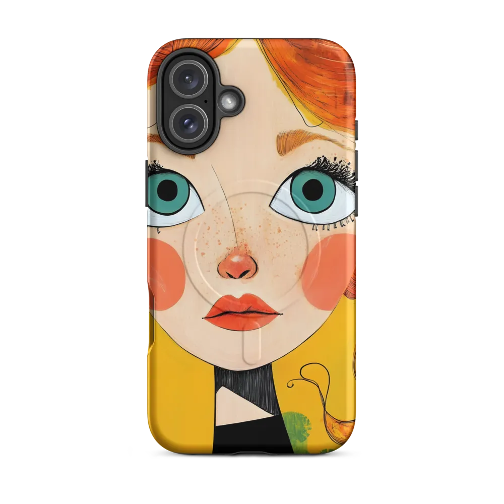 Whimsical Portrait of a Girl | Phone Case |  16 Plus | MagSafe® Tough Case | Matte