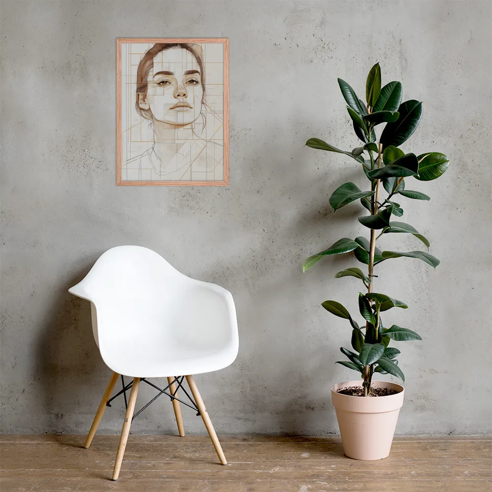 Geometric Serenity: A Minimalist Portrait