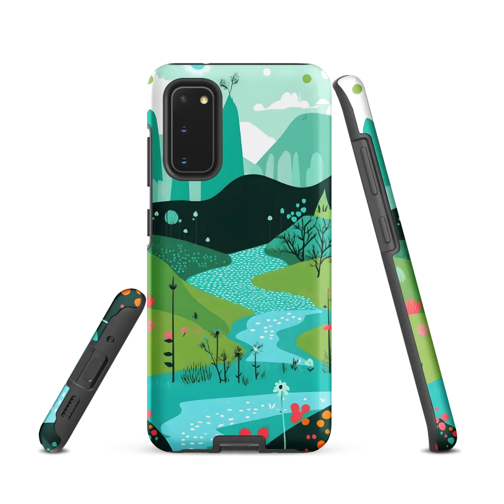 Whimsical River in a Lush Landscape