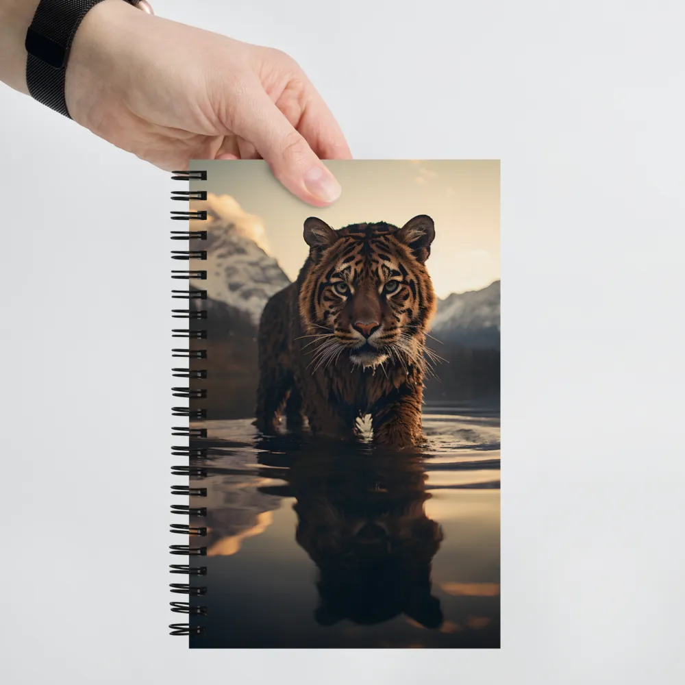 Majestic Reflection: The Tiger's Domain | Spiral Notebook