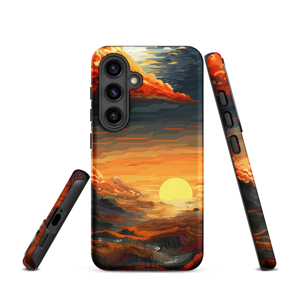 Ethereal Sunset: A Serene Landscape in Flowing Forms