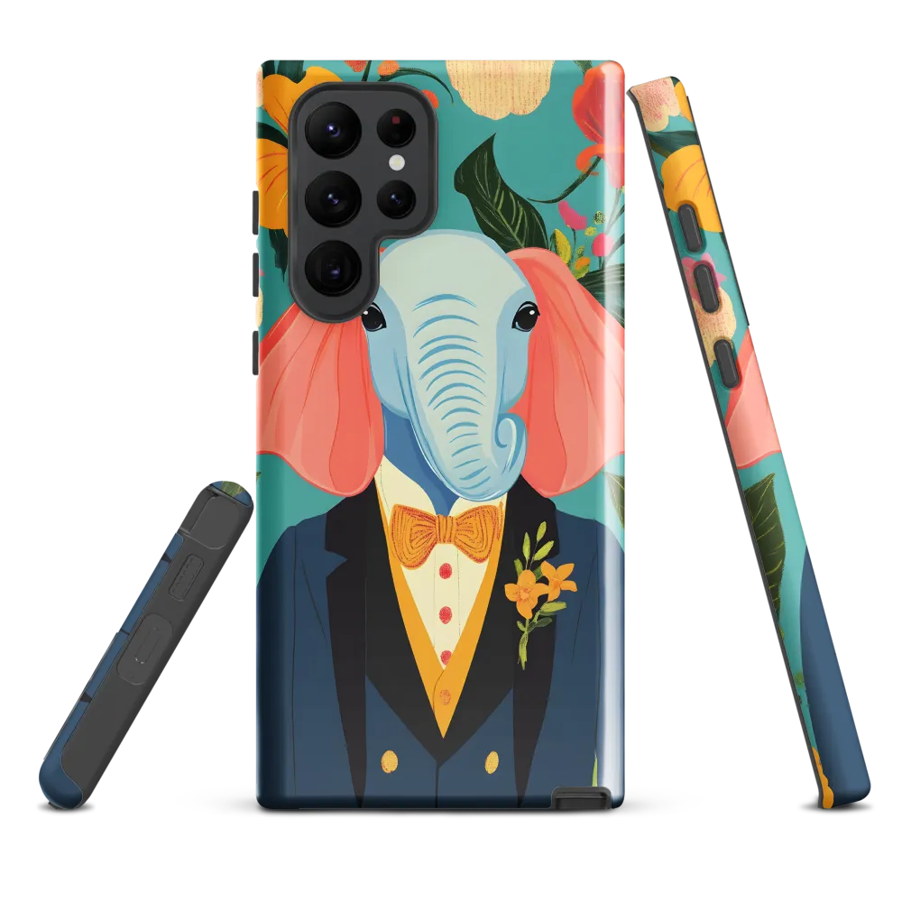 Dapper Elephant in Floral Tailcoat