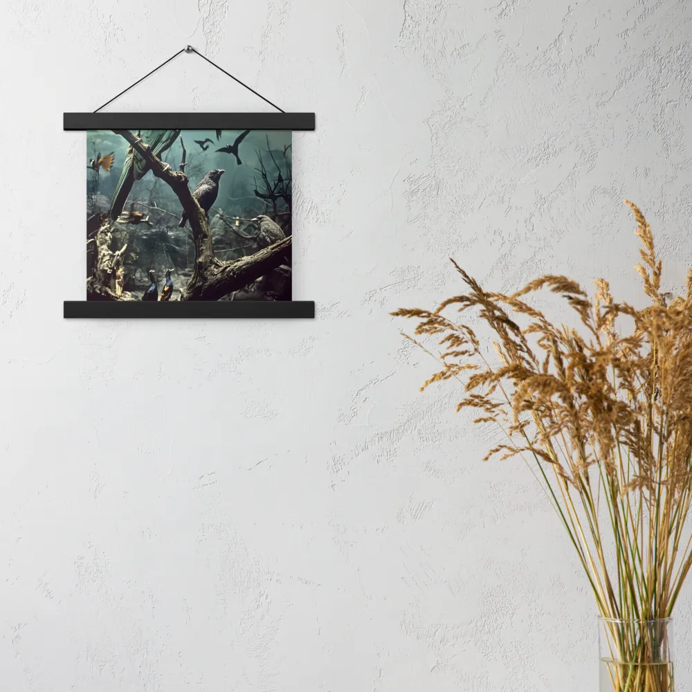 Whispers of the Avian Realm | Poster With Black Wood Hanger | 10″×10″