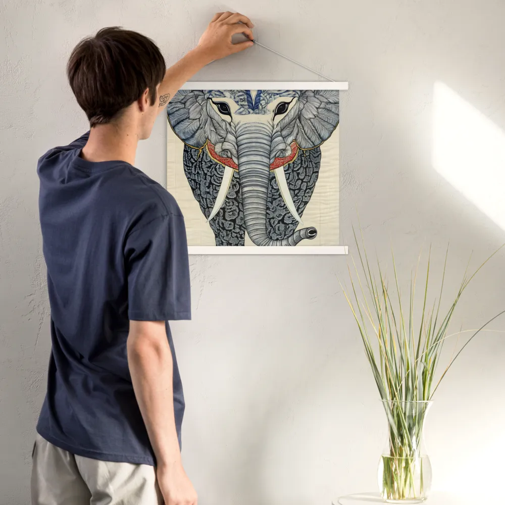 Majesty of the Elephant | Poster With White Wood Hanger | 18″×18″