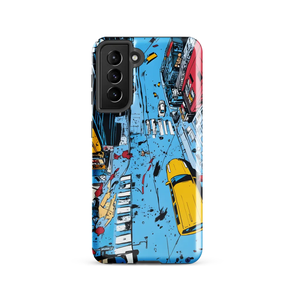 Urban Chaos: Aerial View of City Life | Phone Case |  S21 | Tough Case | Glossy