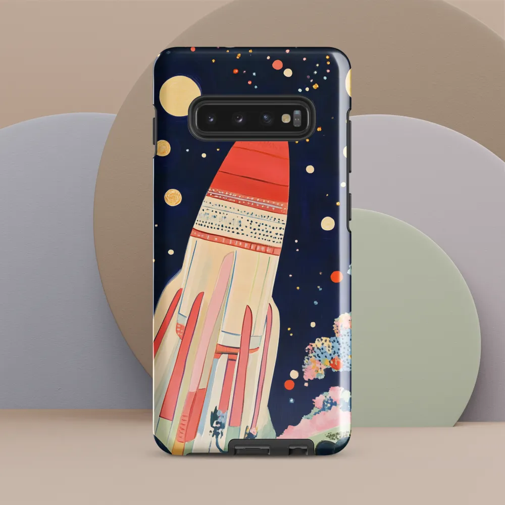 Cosmic Dreams: The Rocket's Journey | Phone Case |  S10 Plus | Tough Case | Glossy