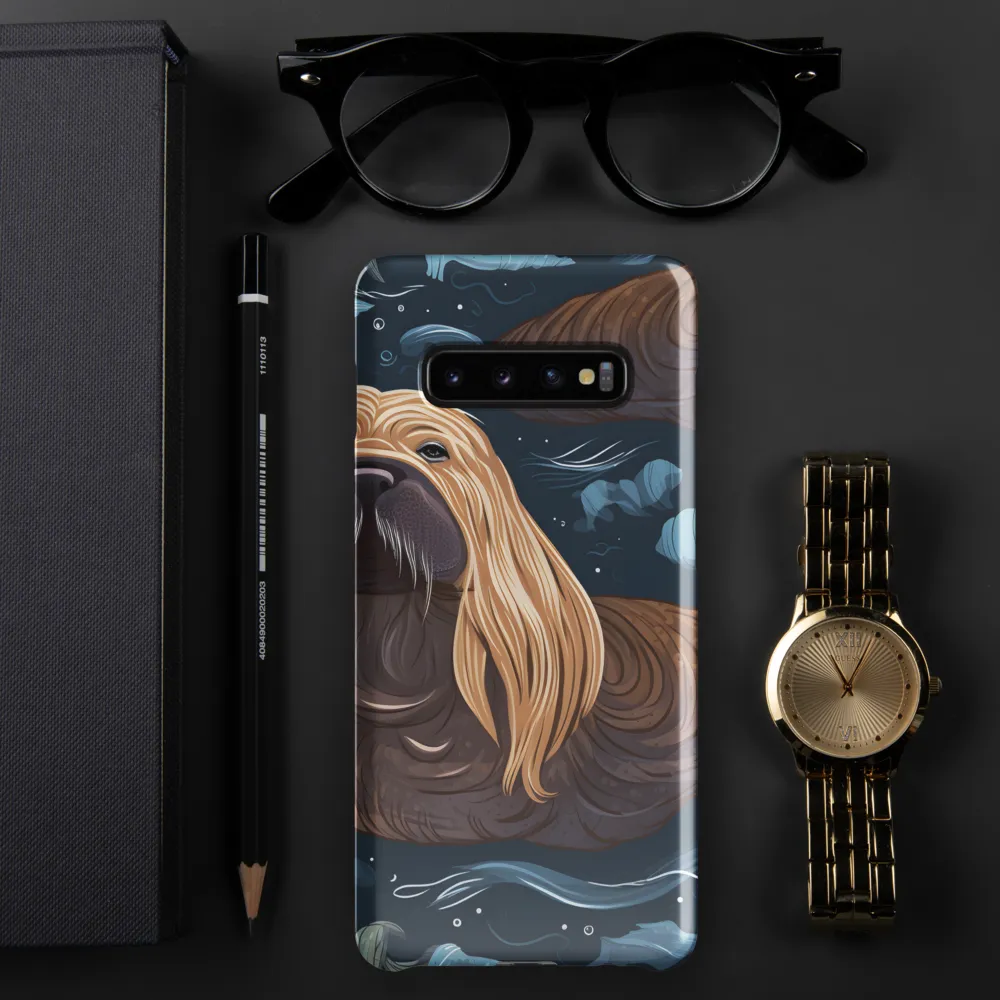 Whimsical Walruses in Deep Blue