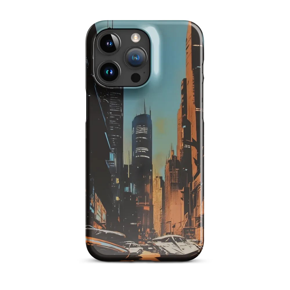 Futuristic Cityscape in Blue and Orange