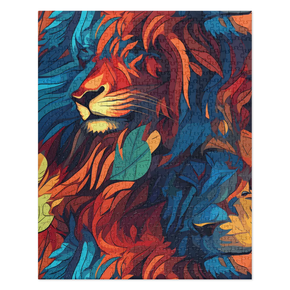 Harmony of Strength: The Lion and Nature | Jigsaw Puzzle | 520 pieces