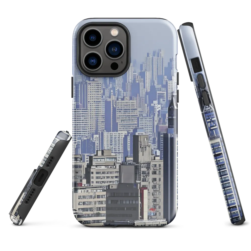 Urban Symphony: A Cityscape in Blues and Grays