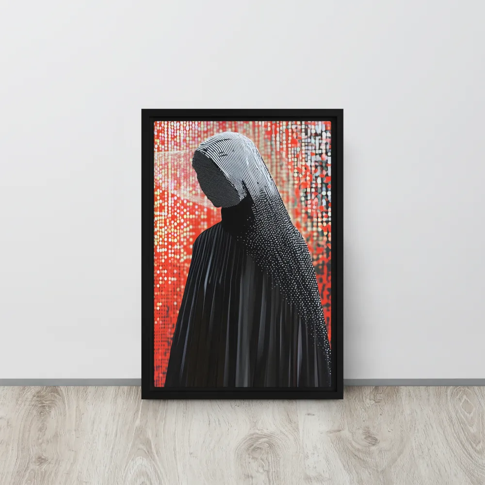 Veil of Modernity | Canvas with Black Frame | 12″×18″