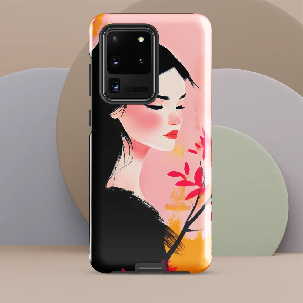 Pink Profile with Blossom Branch