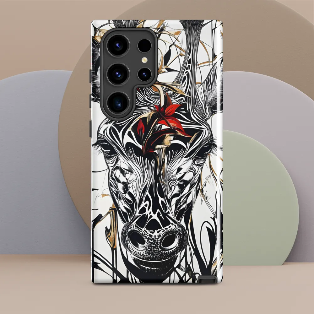Floral Elegance: The Giraffe's Portrait