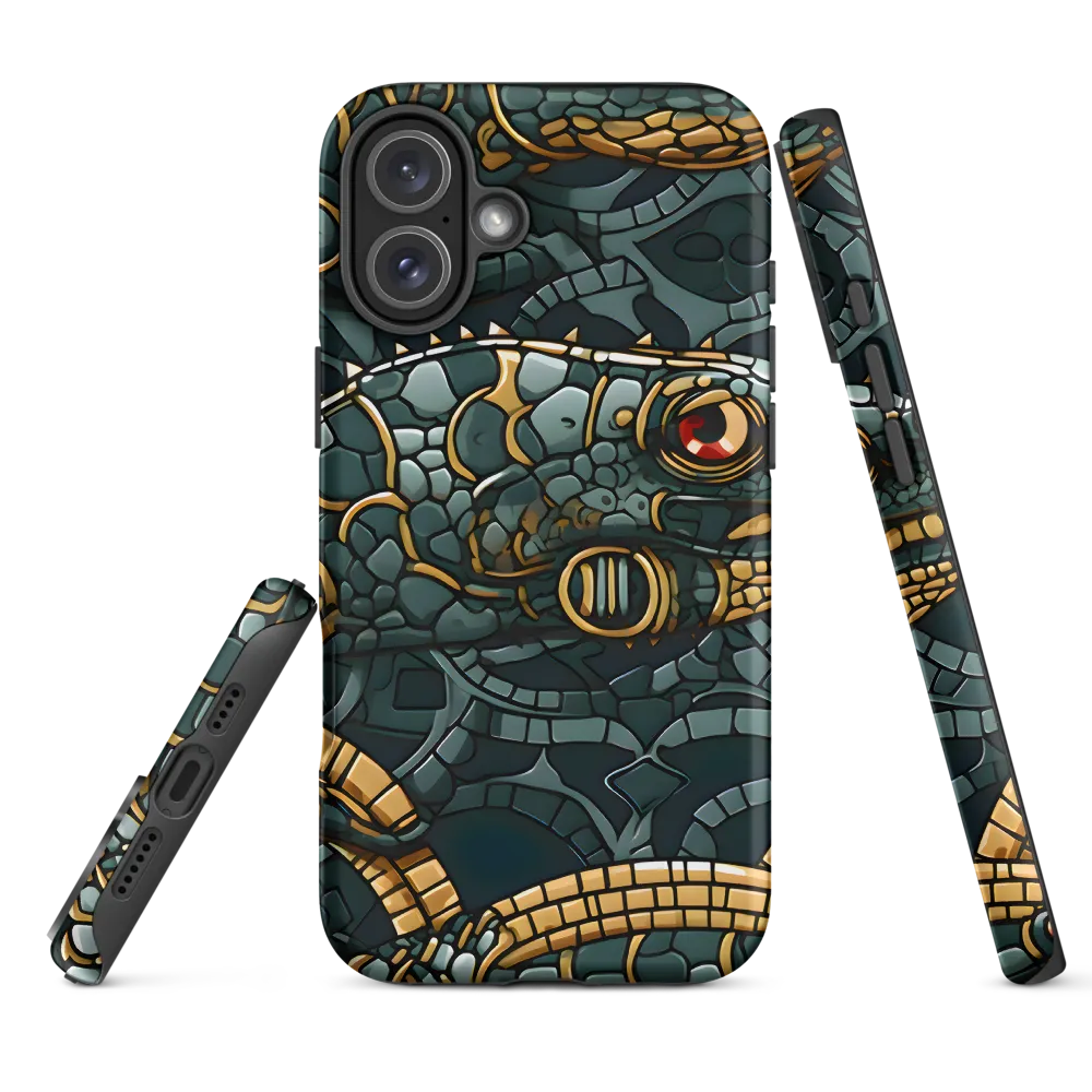 Reptilian Elegance: A Digital Art Nouveau Tapestry