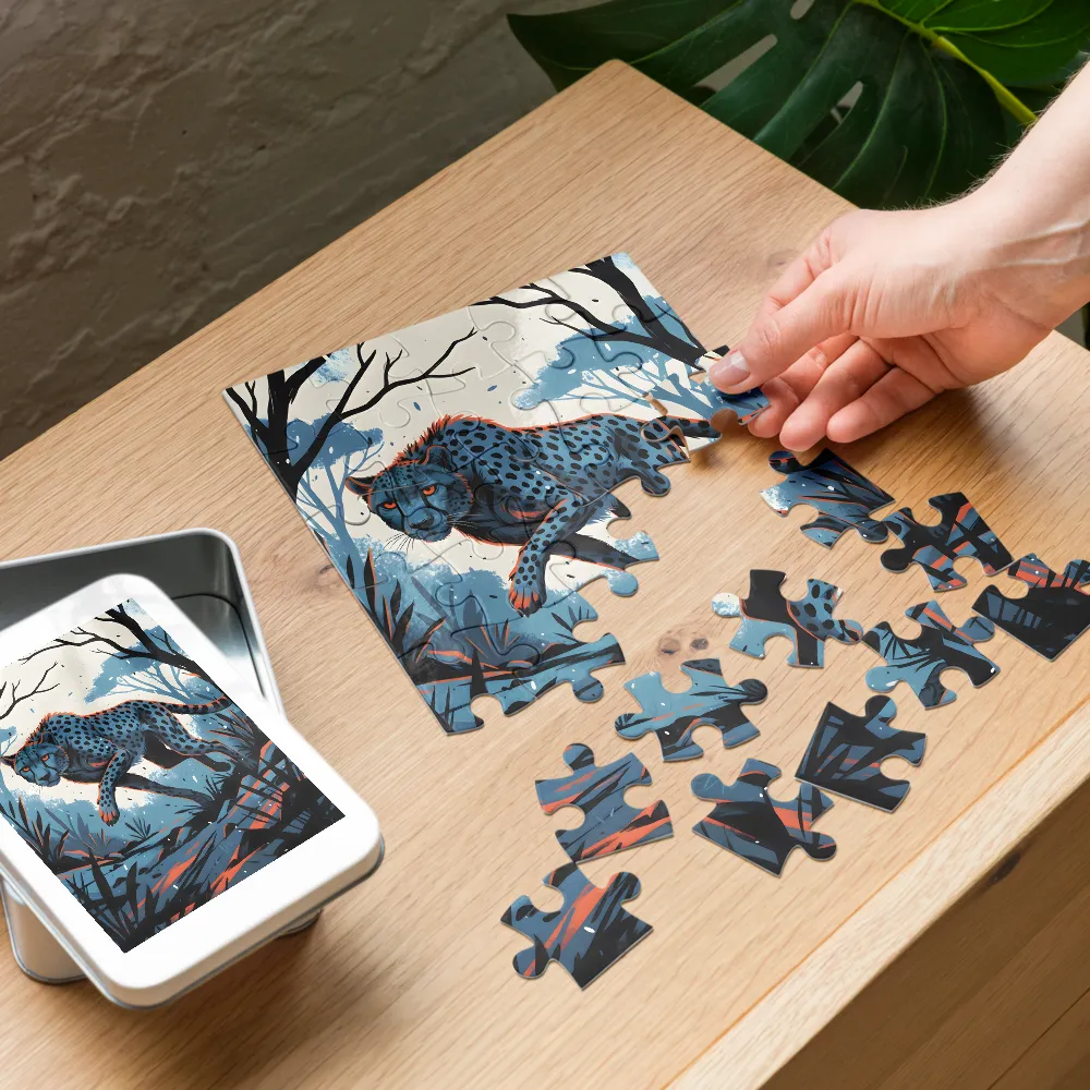 Stealth Cheetah 
 Jigsaw Puzzle in Tin Box