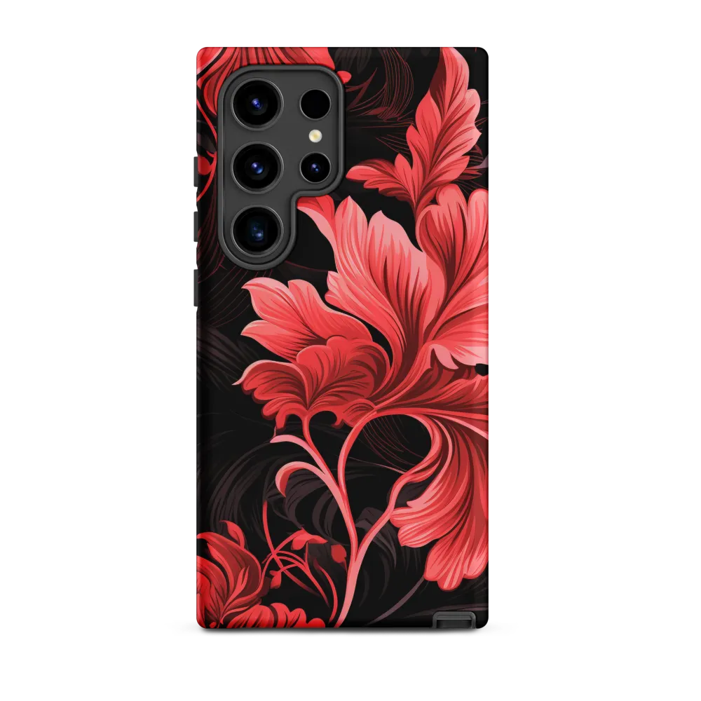 Tropical Elegance in Red | Phone Case |  S24 Ultra | Tough Case | Matte