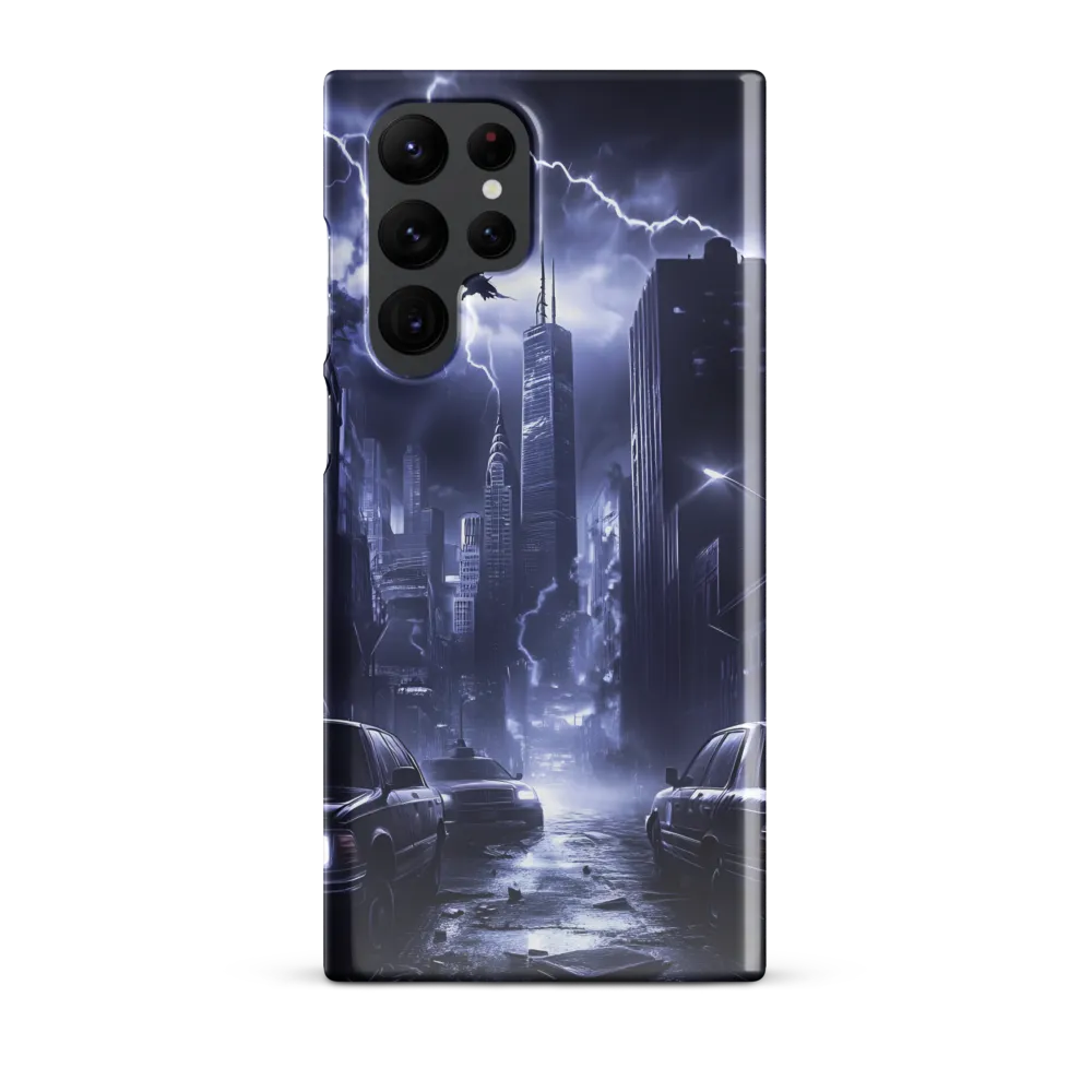 Stormy Cityscape: Shadows of the Night | Phone Case |  S22 Ultra | Snap Case | Glossy