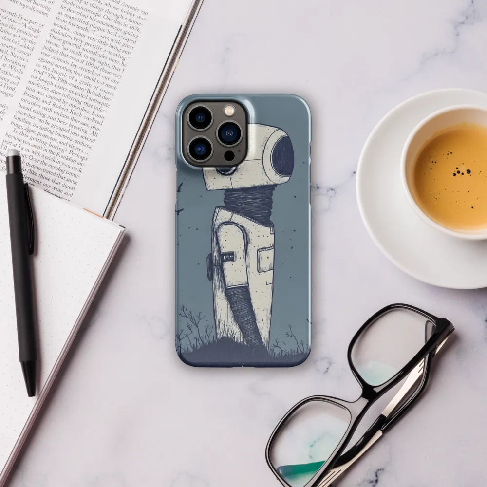 Contemplative Robot in a Barren Landscape | Phone Case |  13 Pro Max | Snap Case | Glossy