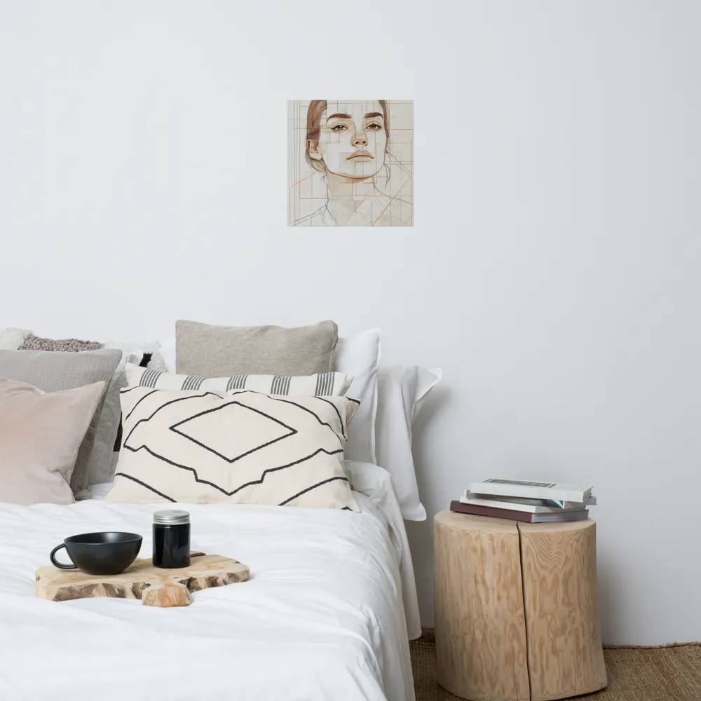 Geometric Serenity: A Minimalist Portrait | Poster | 18″×18″
