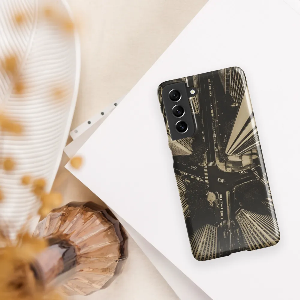 Urban Symphony: Aerial Perspective of City Life | Phone Case |  S21 FE | Snap Case | Glossy