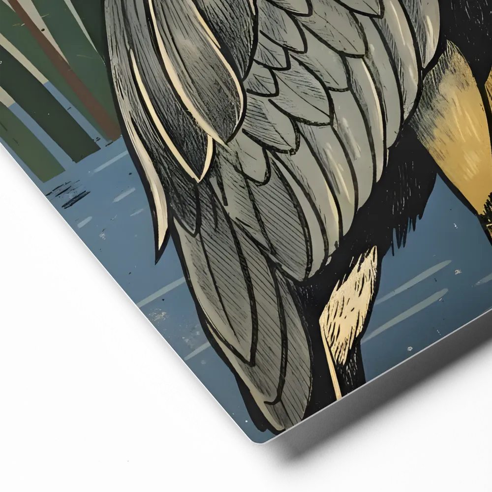 Marsh Heron 
 Metal Print | 12″x 12″