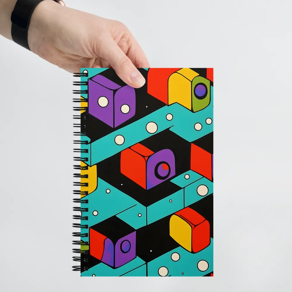 Vibrant Geometric Harmony | Spiral Notebook