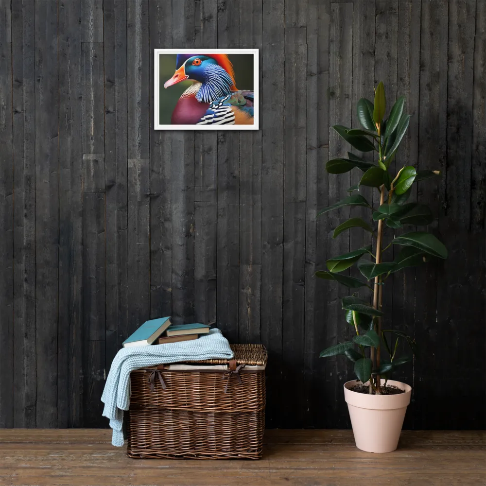 The Majestic Mandarin | Canvas with White Frame | 12″×16″
