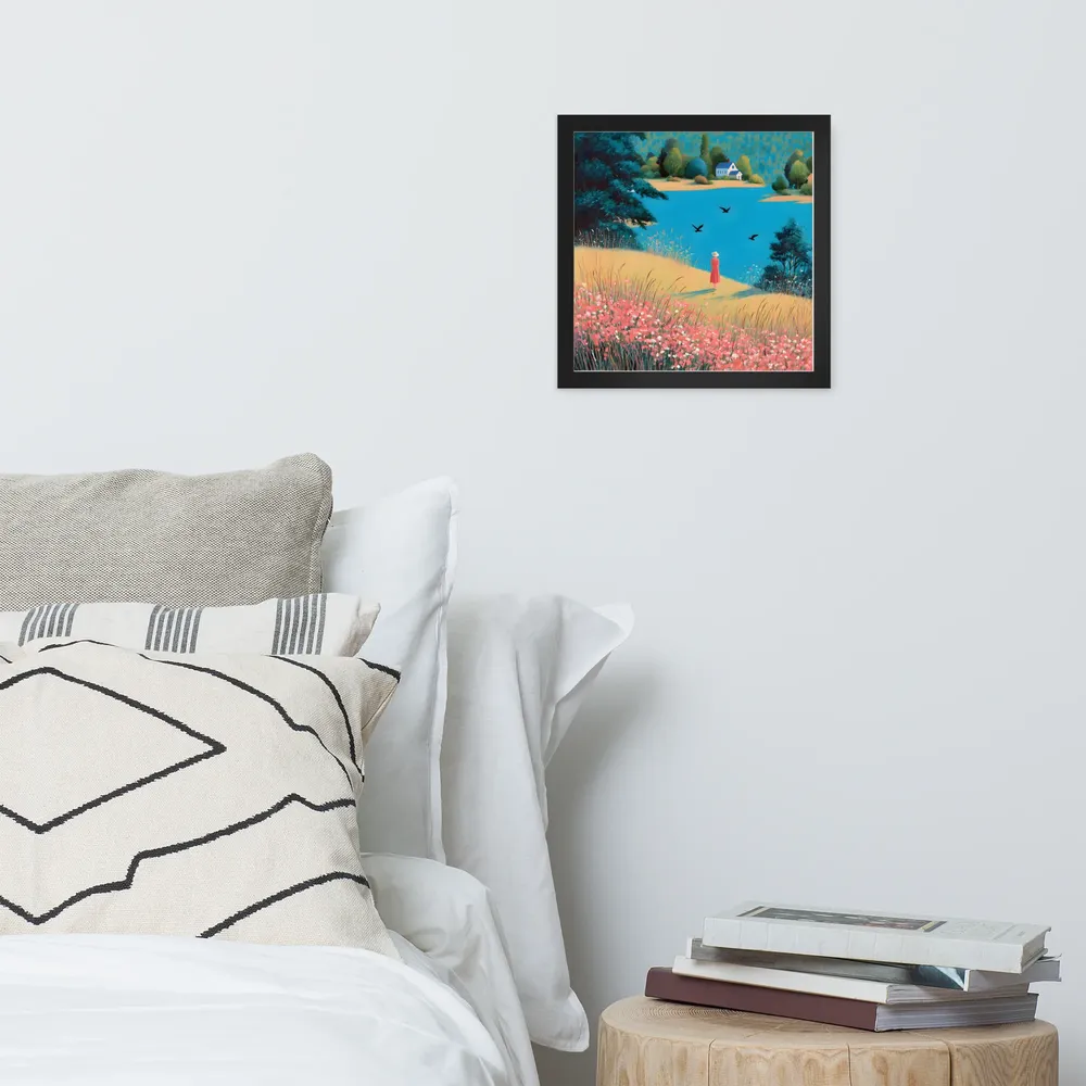 Lakeside Reverie 
 Poster with Black Frame | 12″x 12″