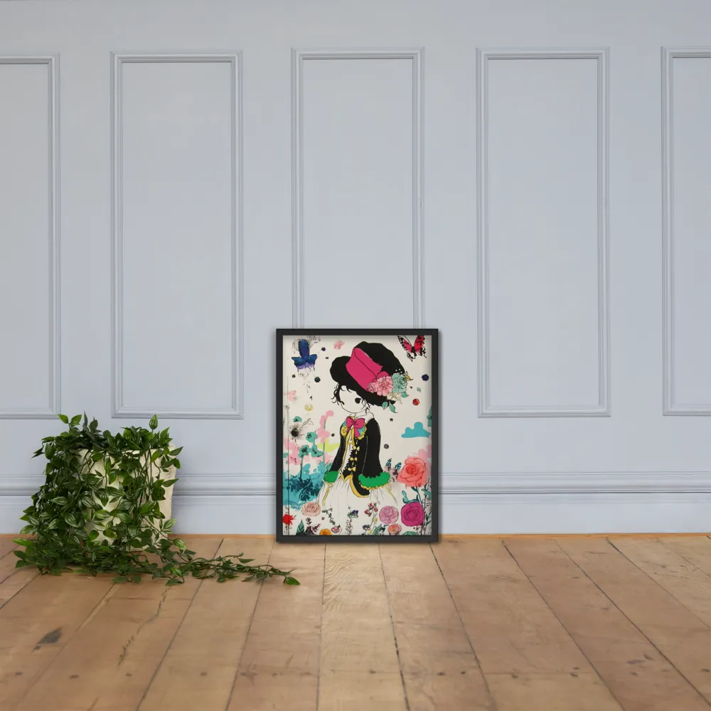 Whimsical Garden Reverie | Poster with Black Frame | 18″×24″