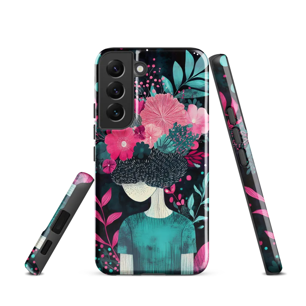 Floral Harmony: A Portrait of Serenity | Phone Case |  S22 | Tough Case | Glossy