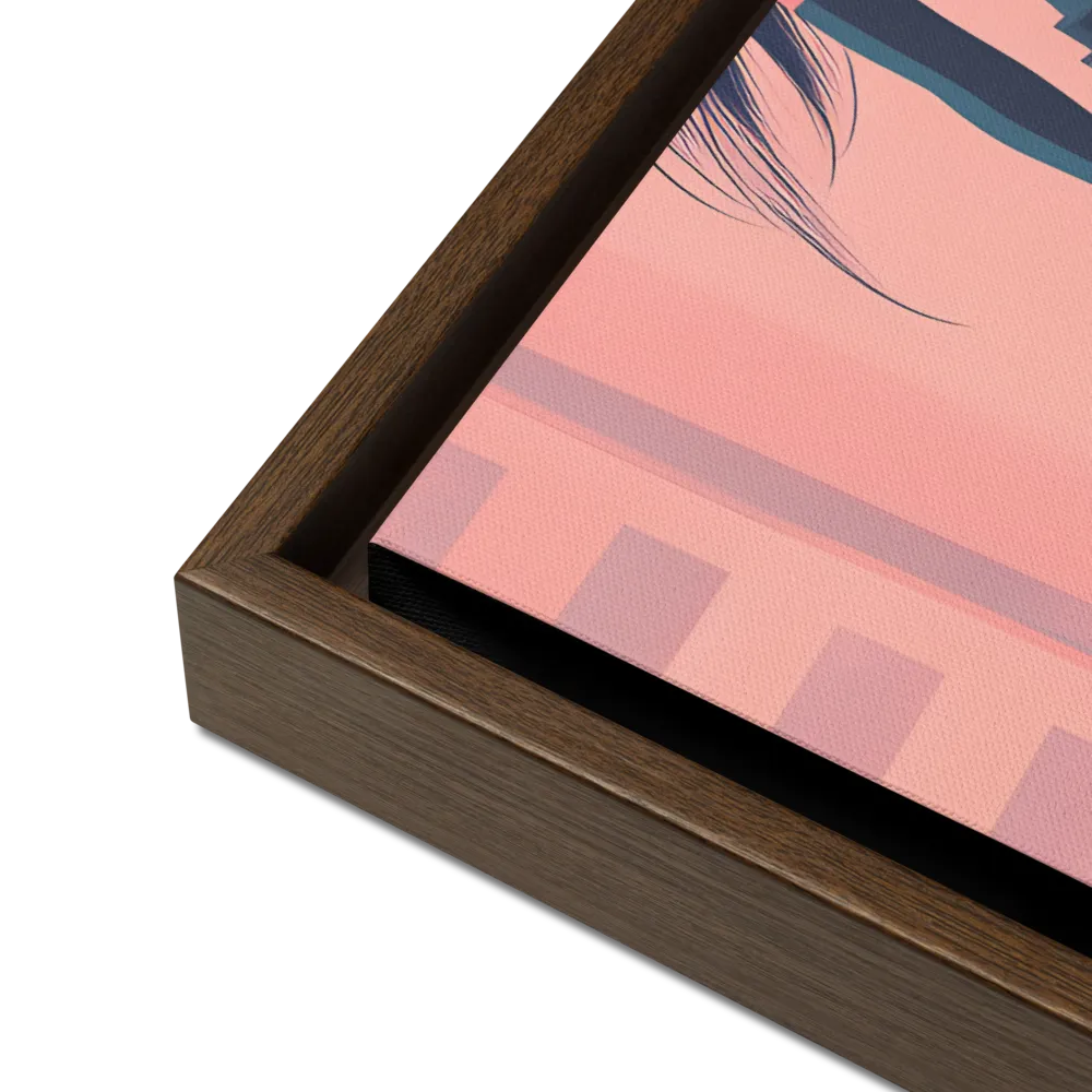 Urban Sentinel: A Warrior's Stand | Canvas with Brown Frame | 18″×24″