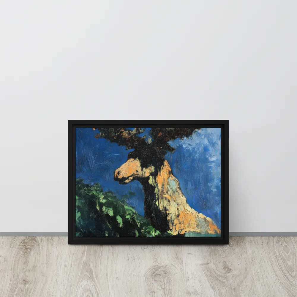 The Majestic Deer in Nature | Canvas with Black Frame | 12″×16″