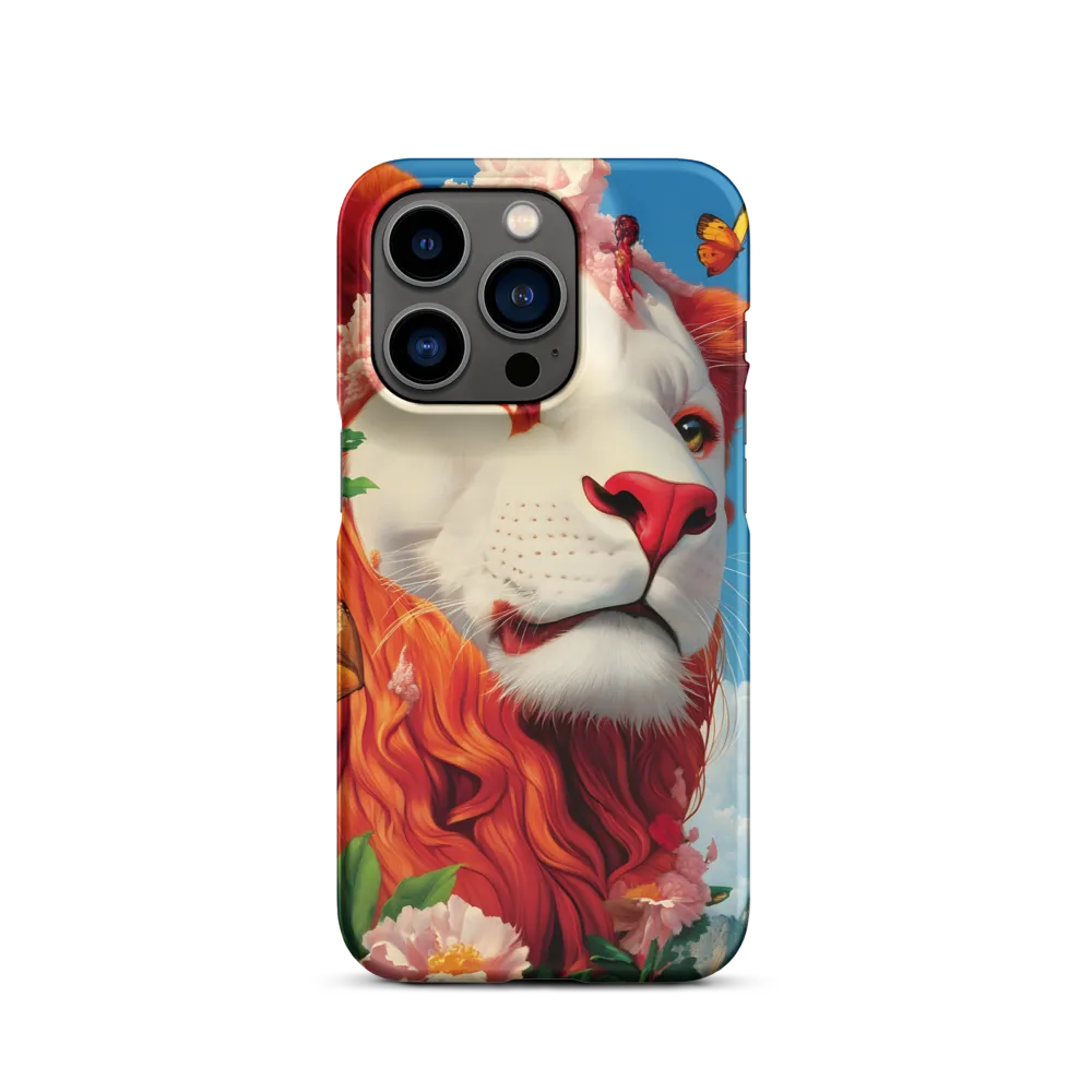 Majestic Lion Amidst Floral Splendor