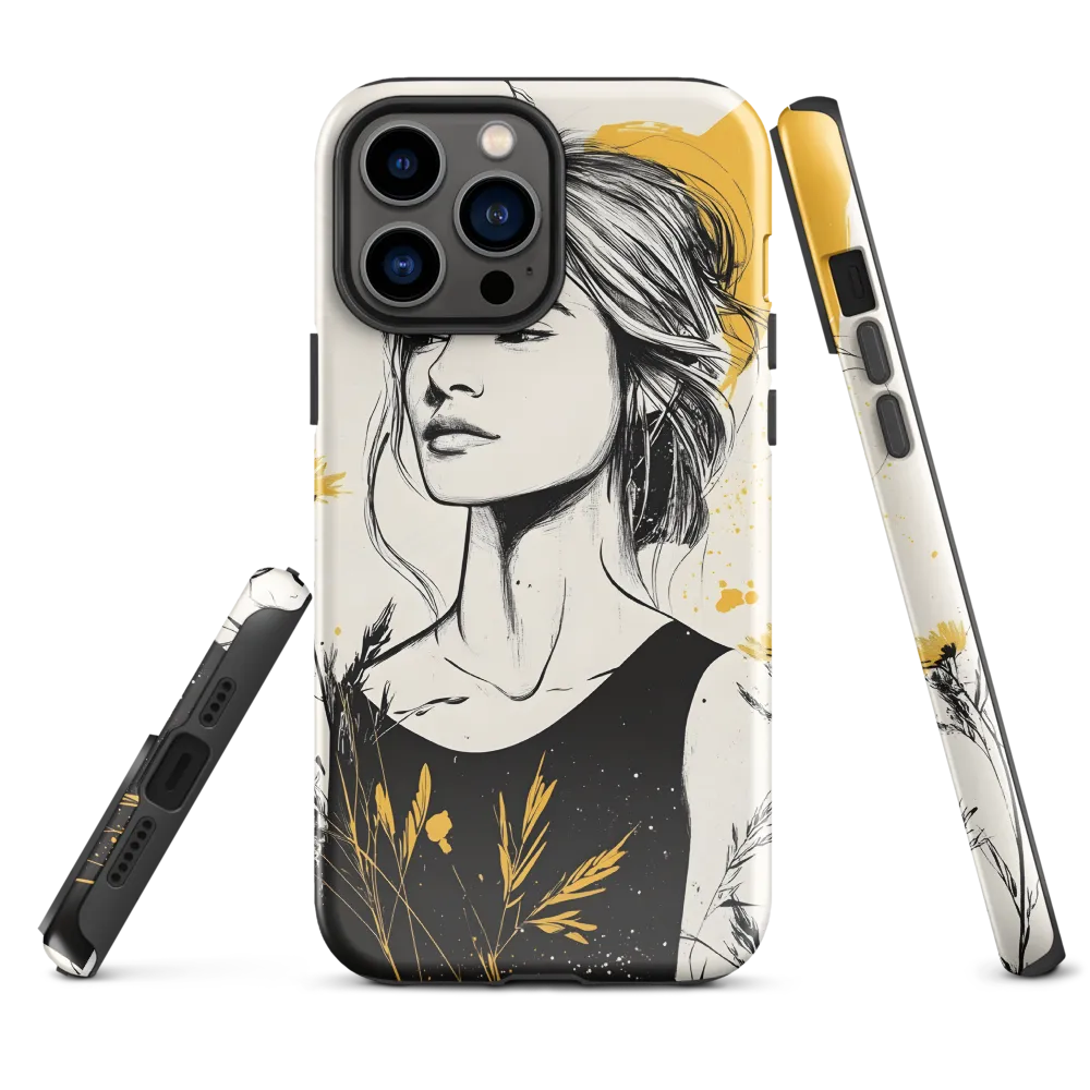Golden Bloom — Portrait with Botanicals