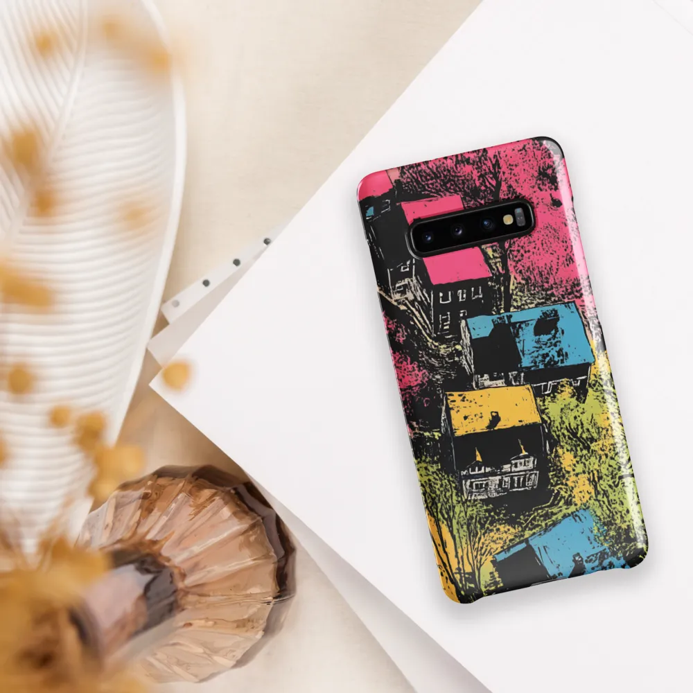 Whimsical Rooftops: A Colorful Landscape | Phone Case |  S10 Plus | Snap Case | Glossy