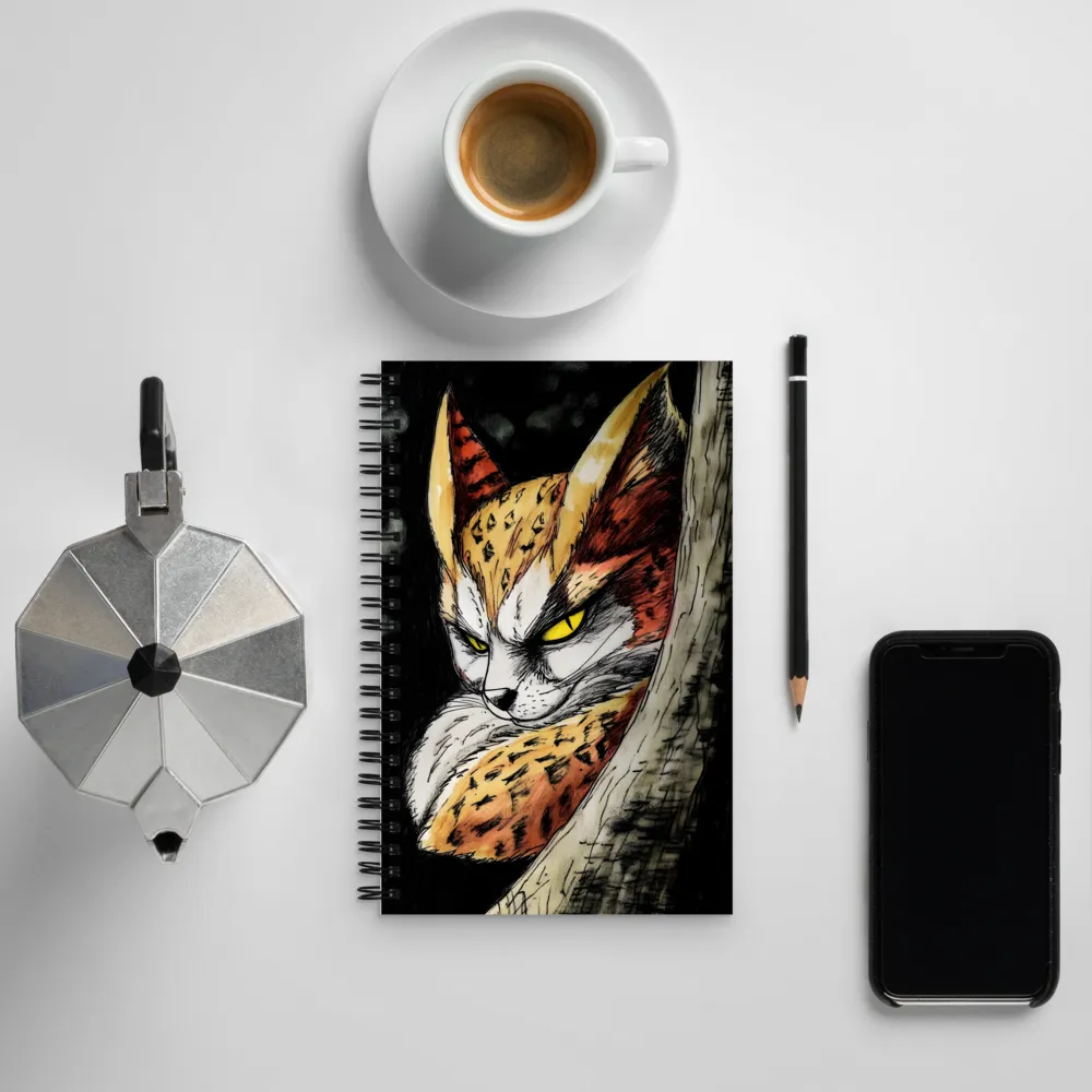 Fierce Gaze of the Wild Cat | Spiral Notebook