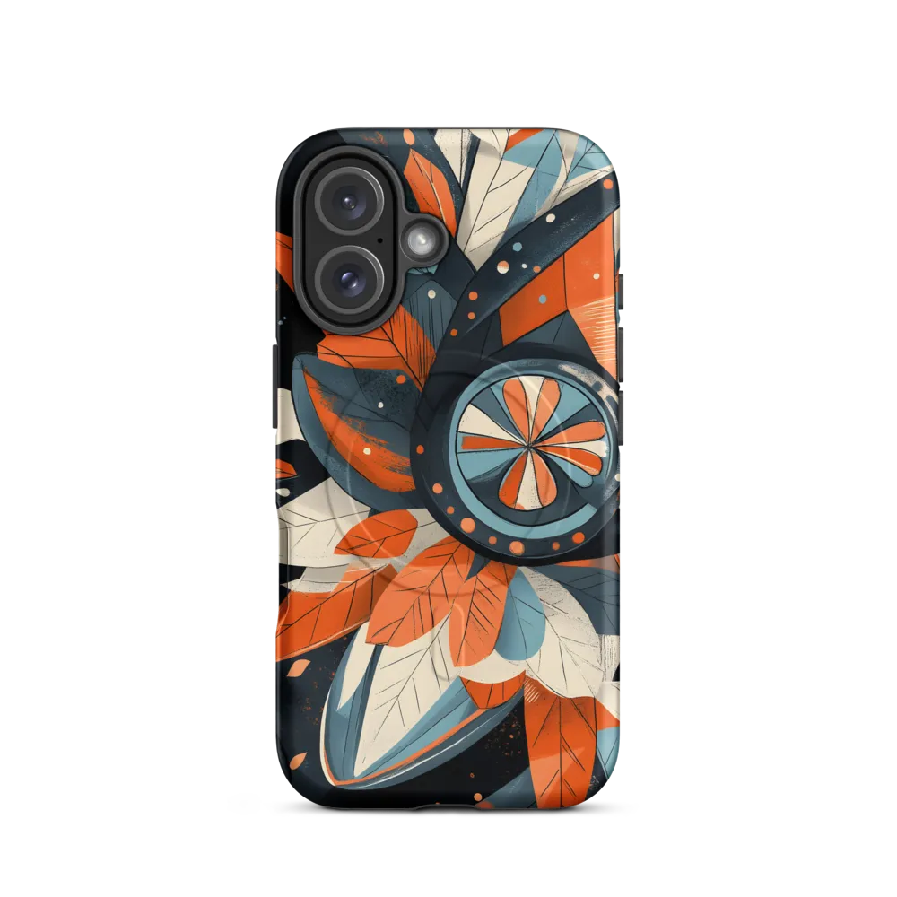 Floral Symphony in Orange and Teal
