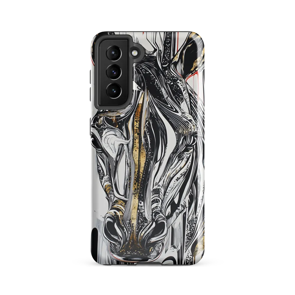 Ethereal Majesty: The Abstract Zebra | Phone Case |  S21 FE | Tough Case | Glossy