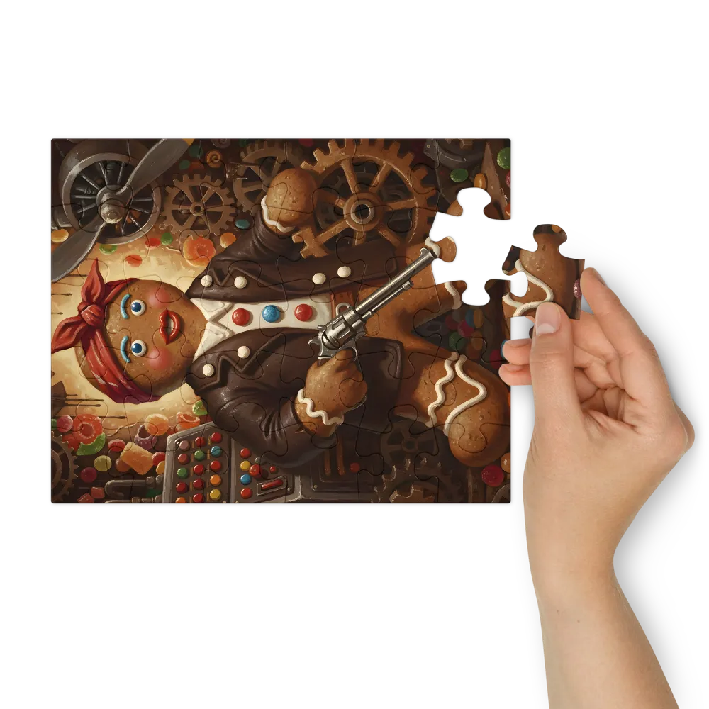 Gingerbread Gunslinger 
 Jigsaw Puzzle in Tin Box