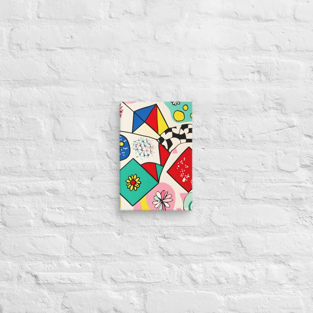 Joyful Geometry: A Playful Dance of Shapes and Colors | Canvas | 8″×12″