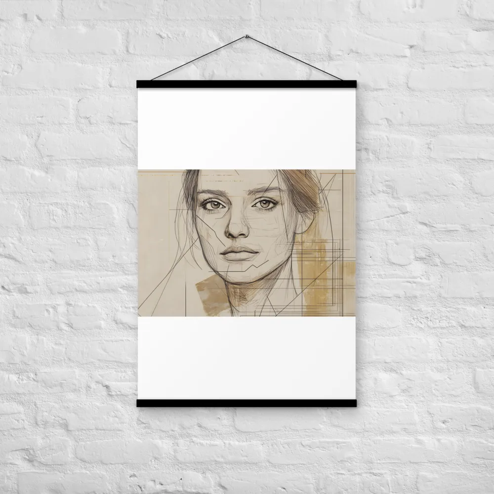 Geometric Elegance: A Modern Portrait | Poster With Black Wood Hanger | 24″×36″