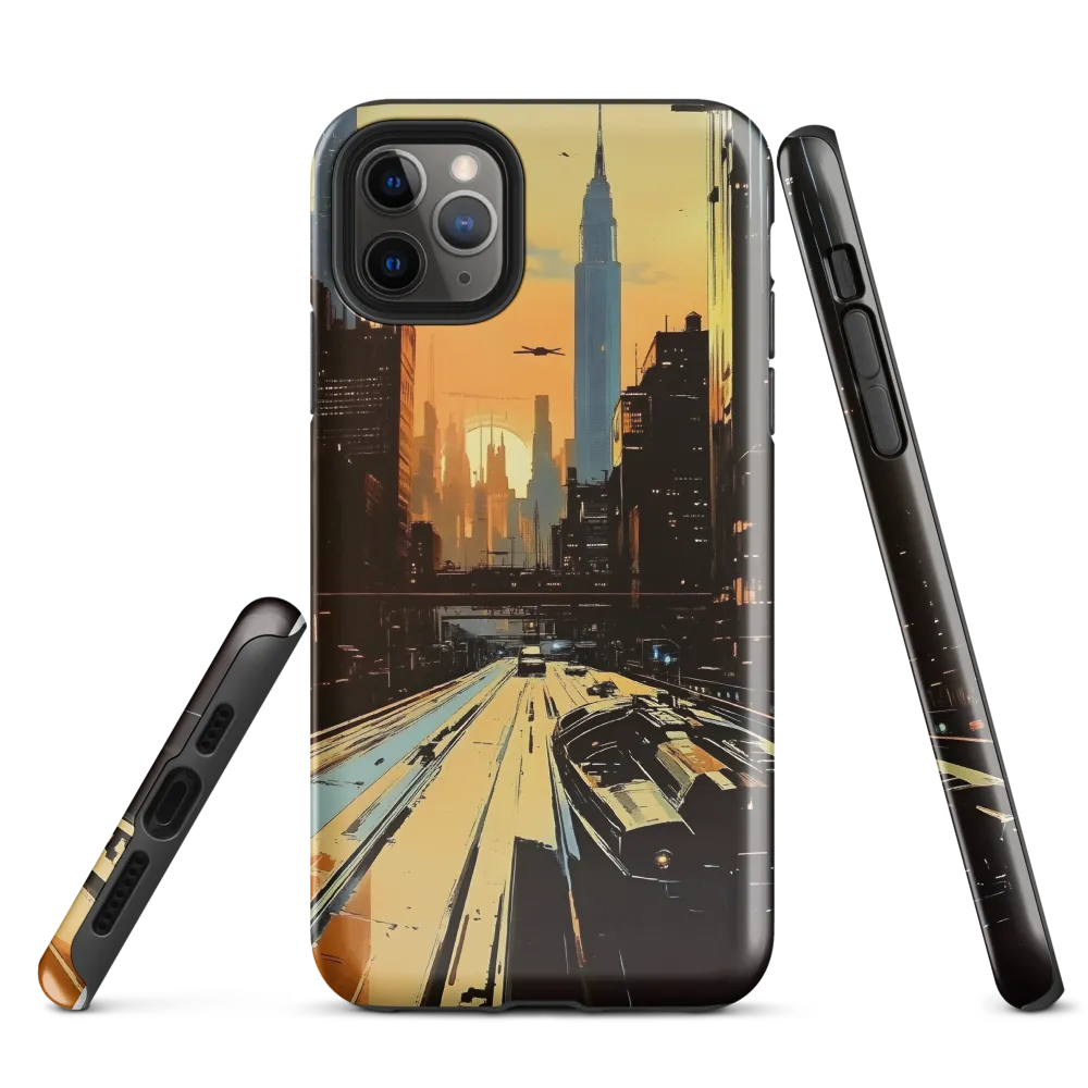 Metro Nexus: A Futuristic Cityscape | Phone Case |  11 Pro Max | Tough Case | Glossy