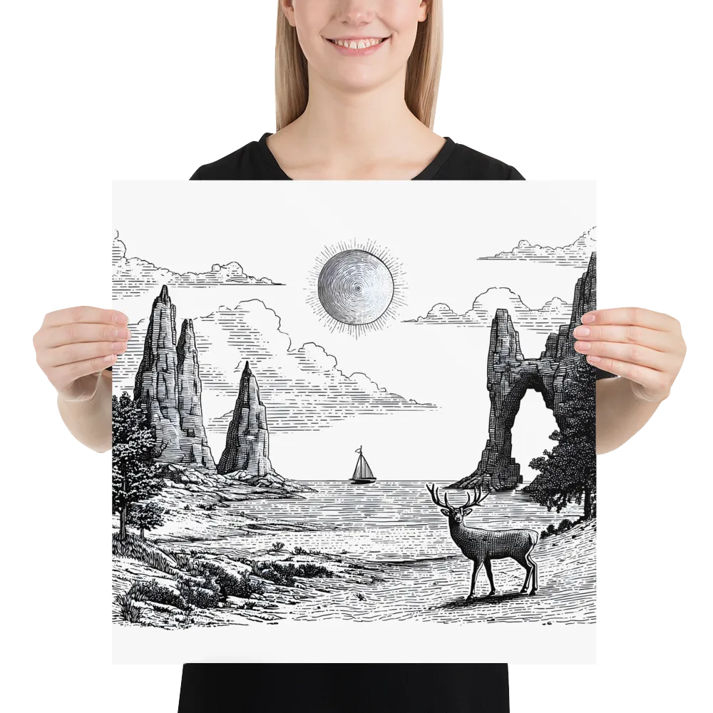 Seaside Stag 
 Poster | 18″x 18″