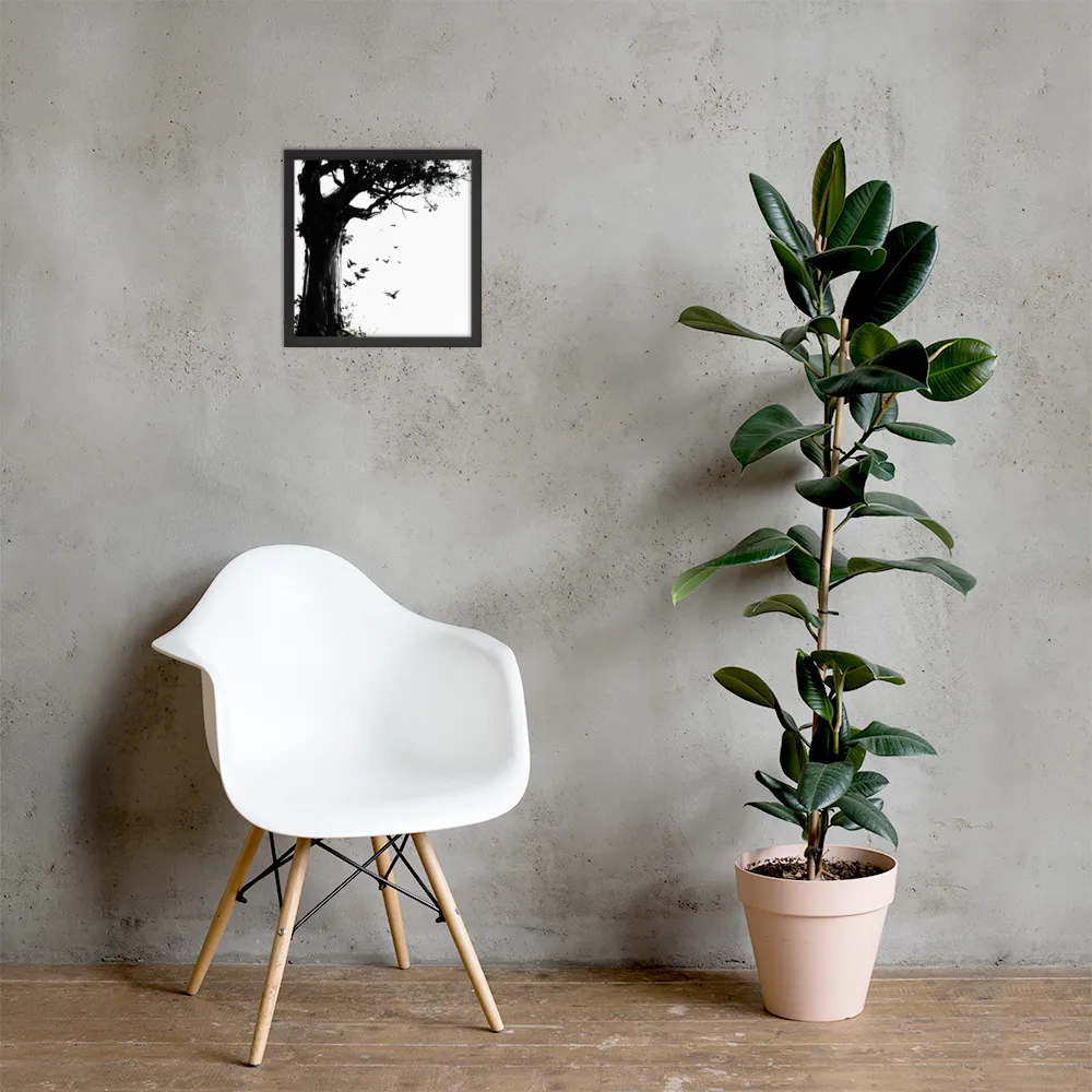 Whispers of Nature | Poster with Black Frame | 14″×14″