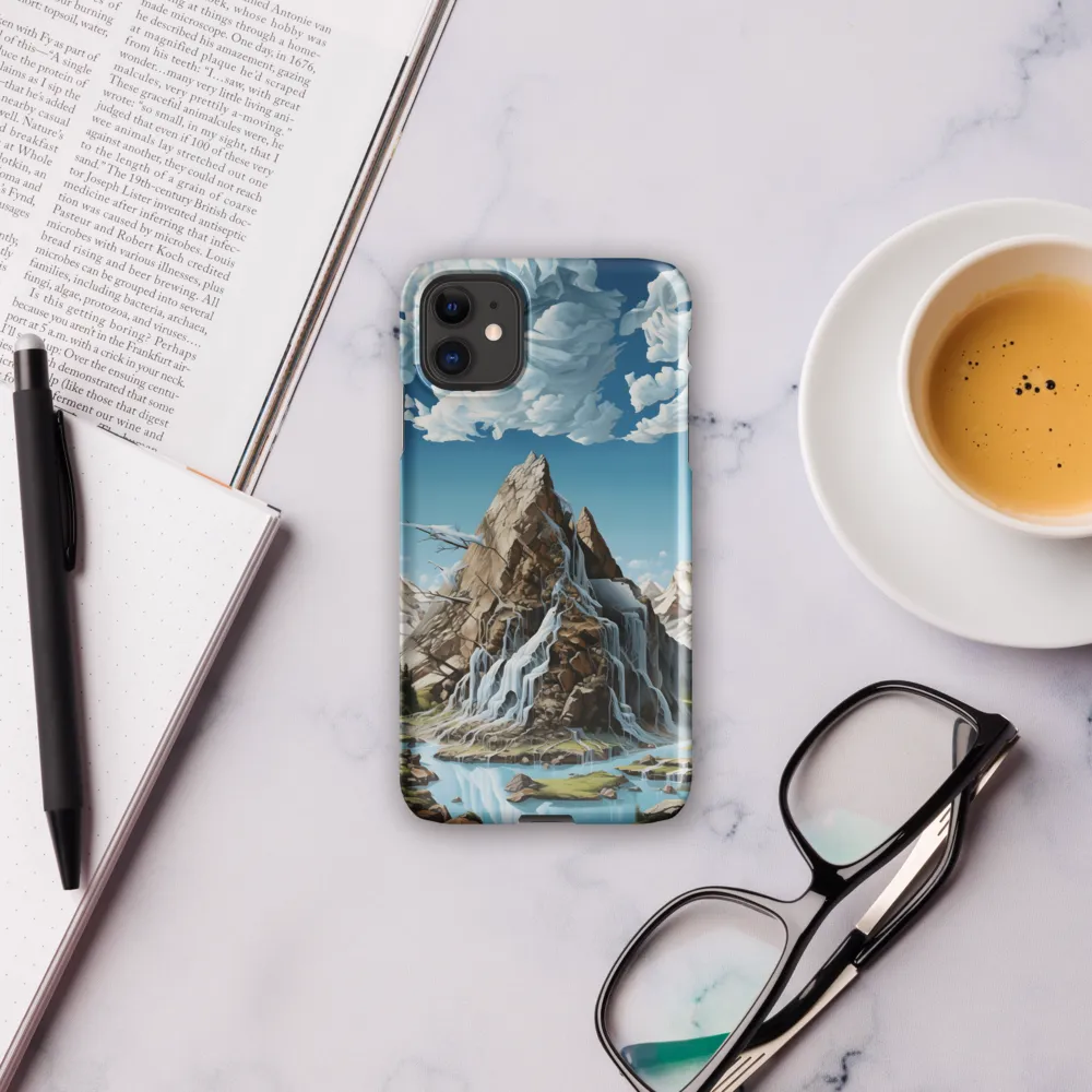 Majestic Cascade: A Mountain Masterpiece | Phone Case |  11 | Snap Case | Glossy