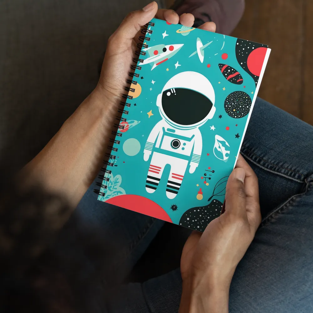 Whimsical Astronaut in Cosmic Wonderland | Spiral Notebook