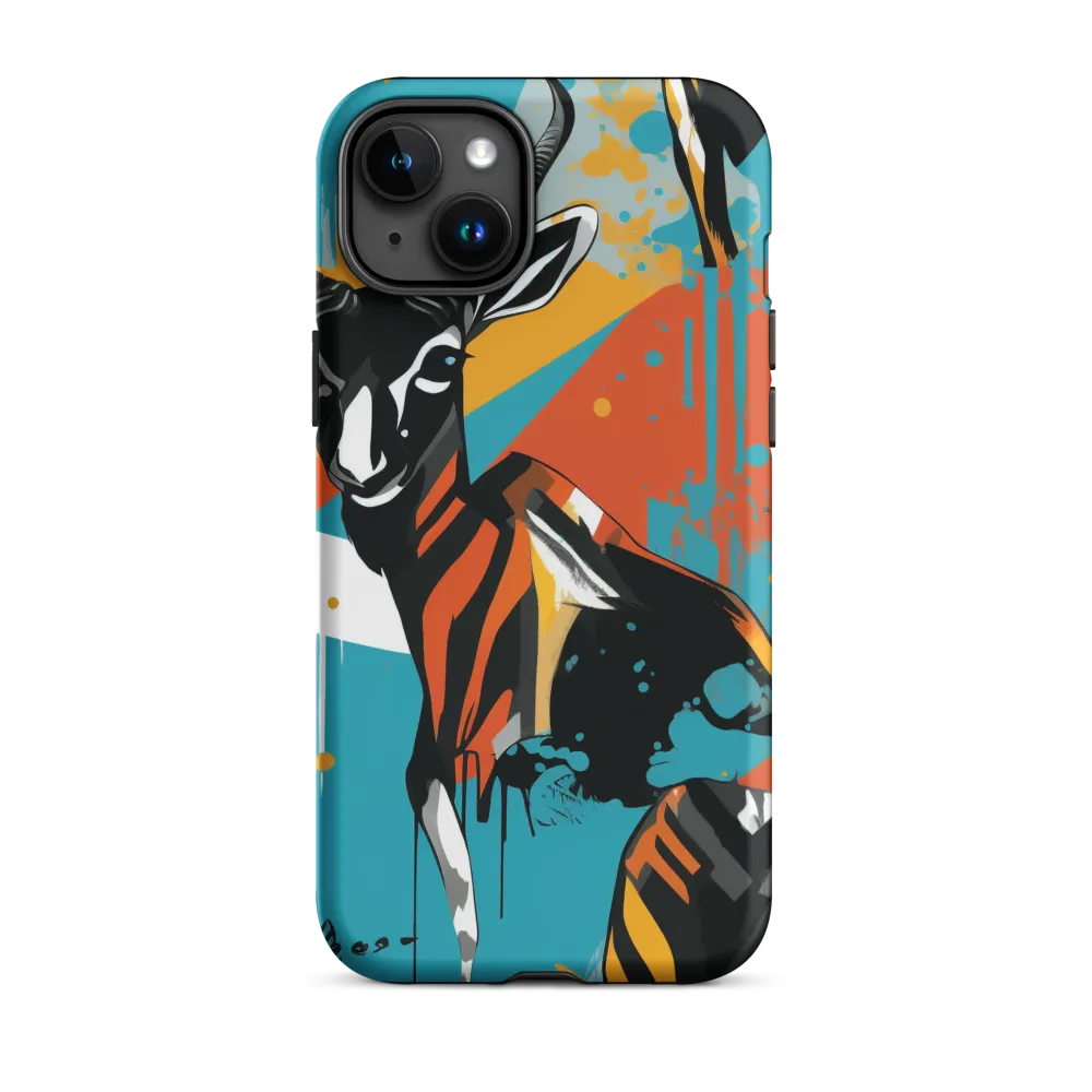 Dynamic Antelope in Vivid Abstract